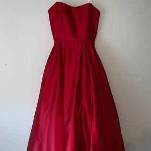 Betsy & Adam red high low dress
